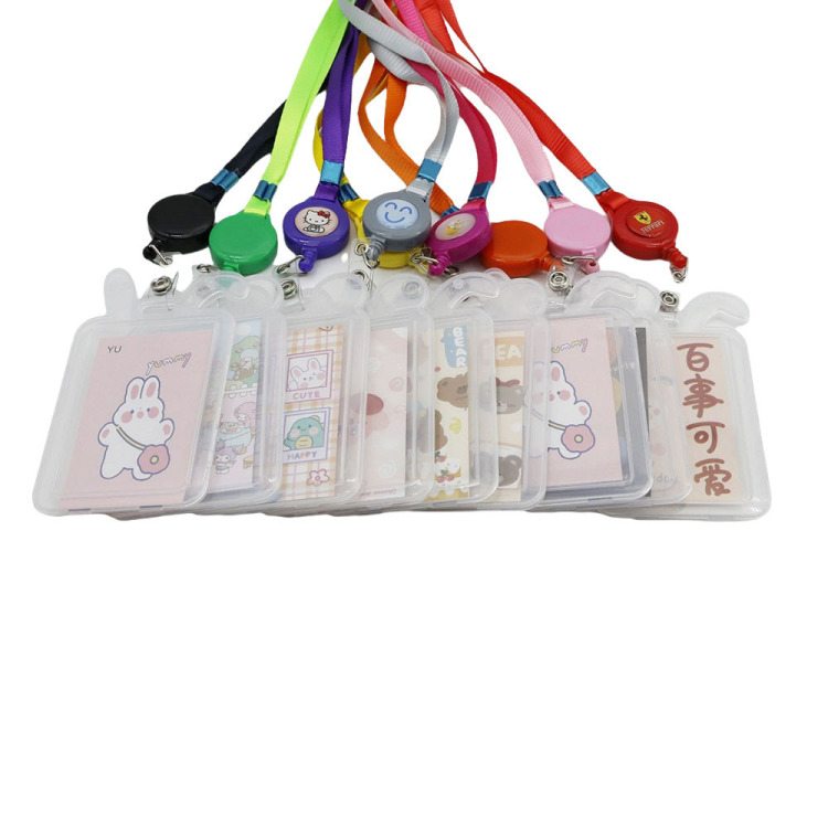 Exhibition work ID card, employee lanyard, double-sided card holder, can be equipped with lanyard, tag, and bus card holder Item Picture