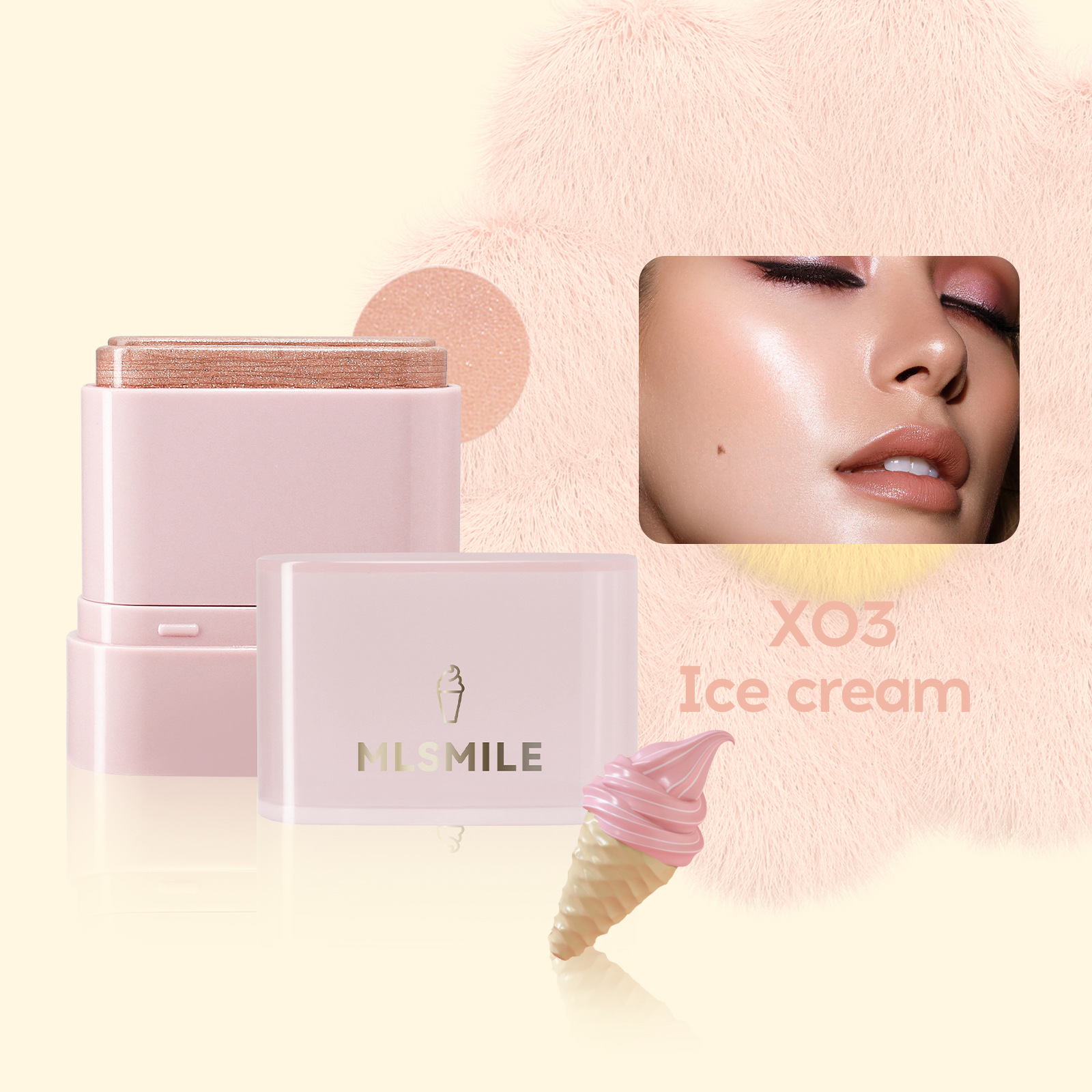 Yicai Highlighters contour Waterproof, moisturizing, shiny and color-changing Fruit two-in-one herbal flat tube Cheek Blush Lipstick, high-quality OEM/ODM factory customized wholesale, small batch customization Specification image