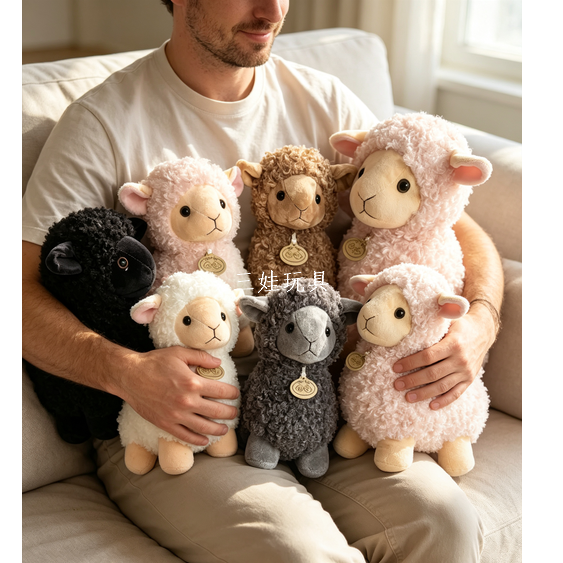 Sheep doll, lucky sheep plush toy, children's gift, soothing doll, cartoon sheep doll Specification image
