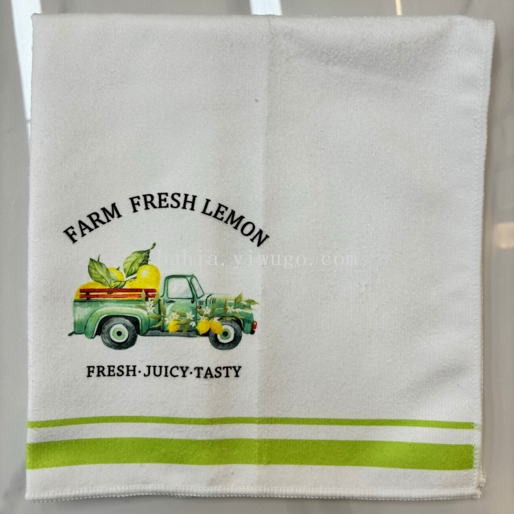 Bahia清新柠檬印花茶巾，40*60cm轻柔抹布，客卧茶室清洁巾