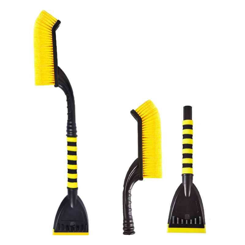 Upgraded red and yellow color ox rib scraper car snow shovel, detachable and easy to store, winter car cleaning snow removal brush Application Scenario