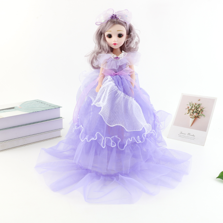Sweet and cute long-haired bow wedding dress doll, ice and snow princess children's toy, girl gift doll Application Scenario