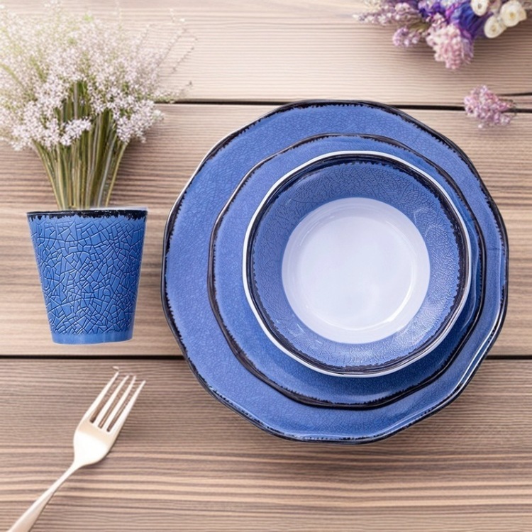 Cross-border melamine tableware, commercial restaurant and hotel pouring rice plates, fast food restaurant fast food plate and bowl sets, customized logo Item Picture