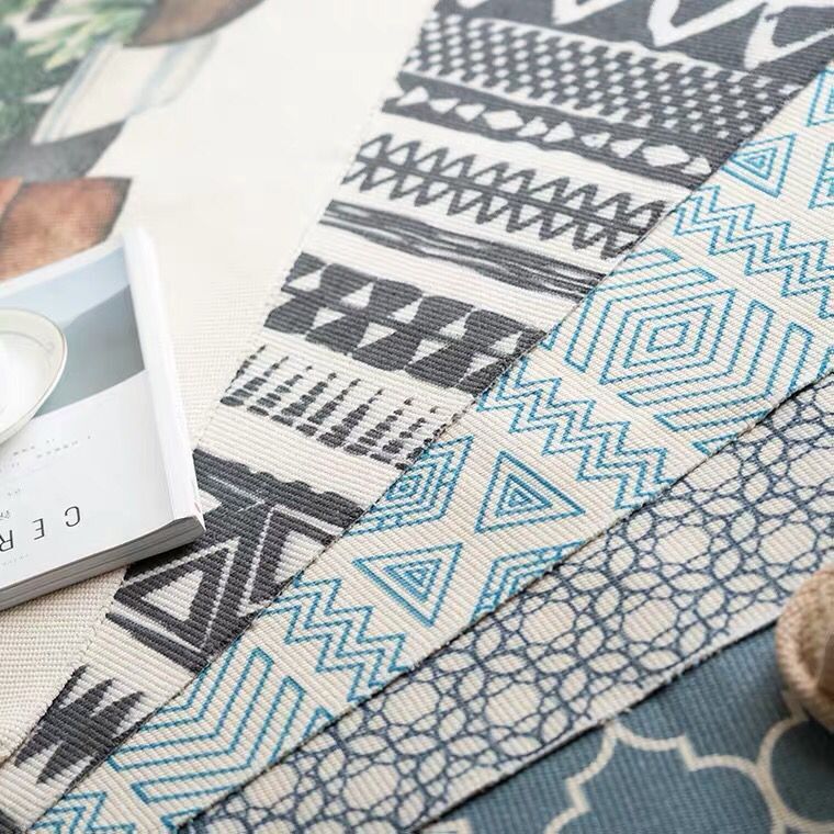 棉麻家用卧室地垫房间床边脚垫客厅沙发茶几手工流苏地毯可机洗