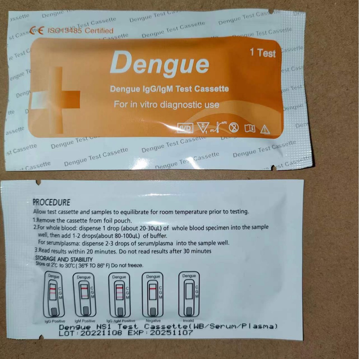 Disposable Dengue test strips - English independent packaging kit full figure
