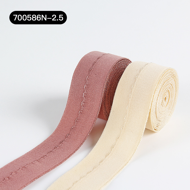 Factory direct sales: 2.0 nylon edge woven tape, twill tape, folding crown, smooth surface elastic folded elastic band Item Picture