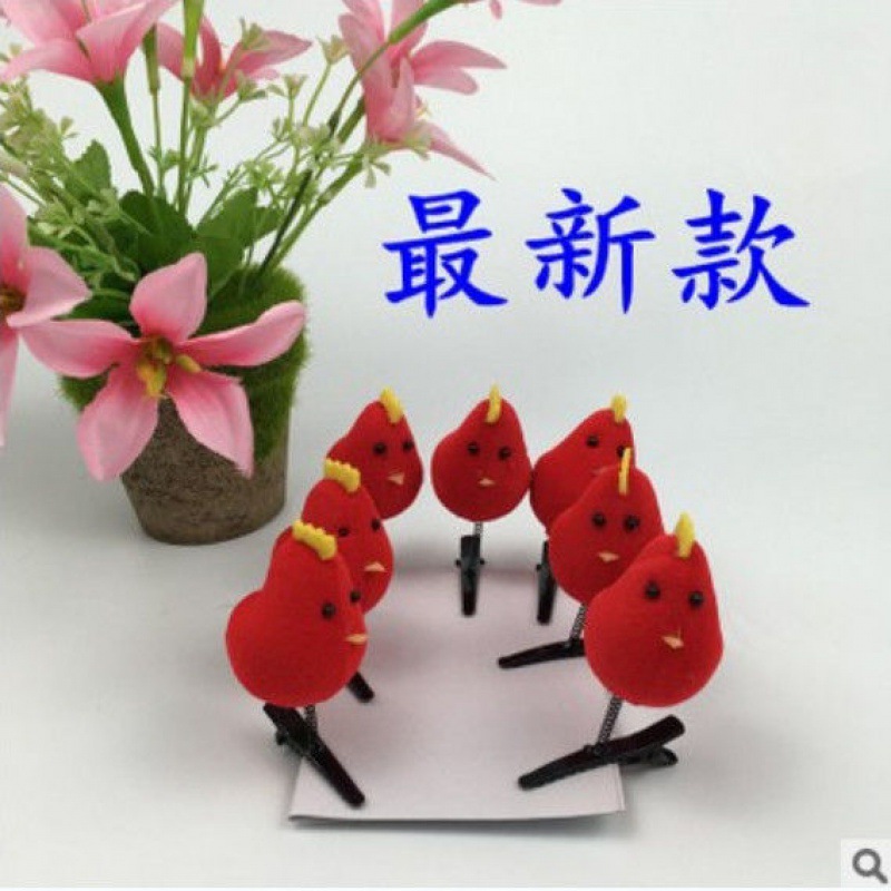 批发儿童发饰黄熊小兔小熊弹簧发夹子头饰小黄鸡卖萌神器边夹