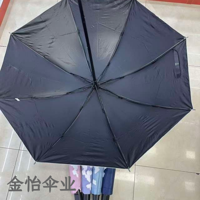 New water-blooming butterfly umbrella, 10-bone hand-opening folding umbrella for girls, black rubber all-weather sunshade Specification image
