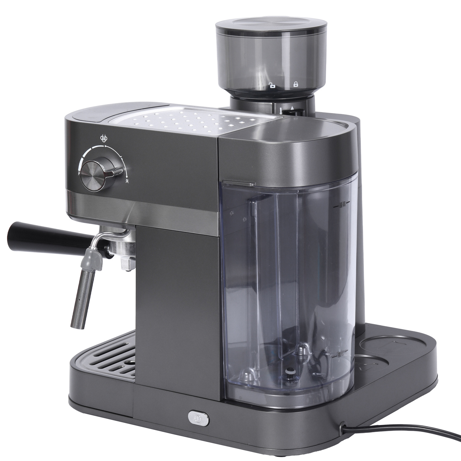 欧规跨境半自动意式浓缩咖啡泵压式花式咖啡机意式磨豆二合一咖啡