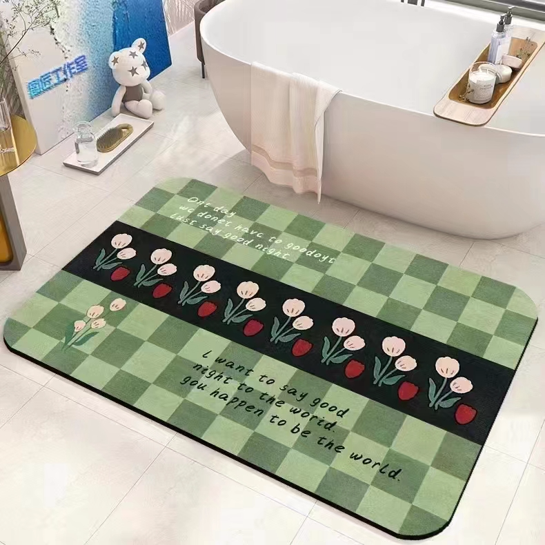 Diatom mud soft pad absorbent pad, bathroom floor mat, diatomite anti-slip quick-drying bathroom floor mat, kitchen toilet Application Scenario