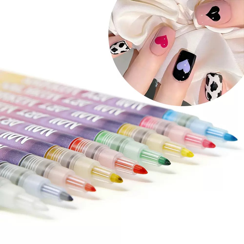 Wholesale of cross-border best-selling 12-color nail art, painting and graffiti pens, plastic pen tips, acrylic painting nail art pens, waterproof and quick-drying outline pens Specification drawing