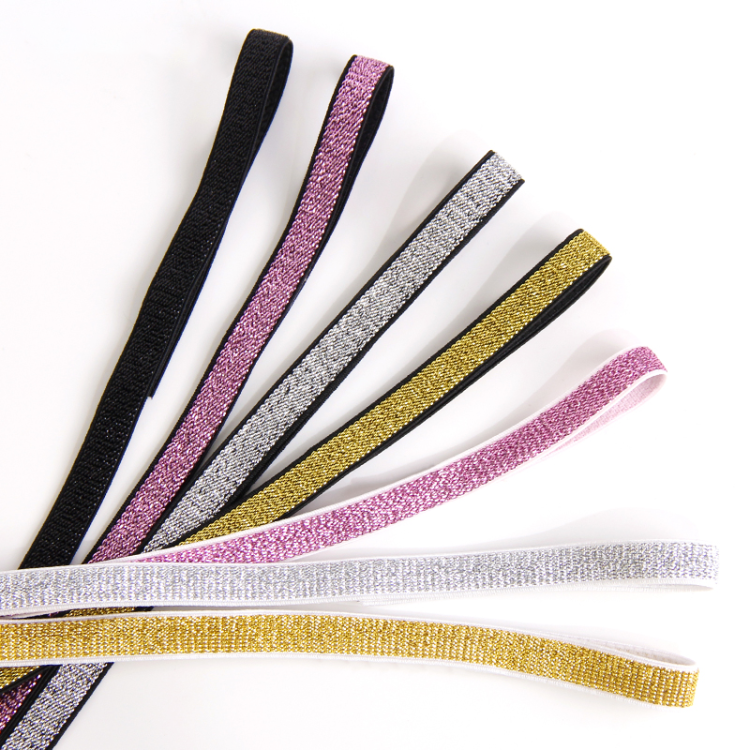 Gold and silver scallion elastic band, wool base shoulder strap, colorful scallion shiny gift box packaging, hair band, knotted hair rope, hair tie, widened children's clothes Application Scenario