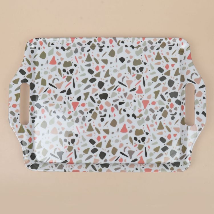 Export direct supply melamine trays, plates, simple and colorful snack plates, ins towels, jewelry plates, Nordic style Item Picture