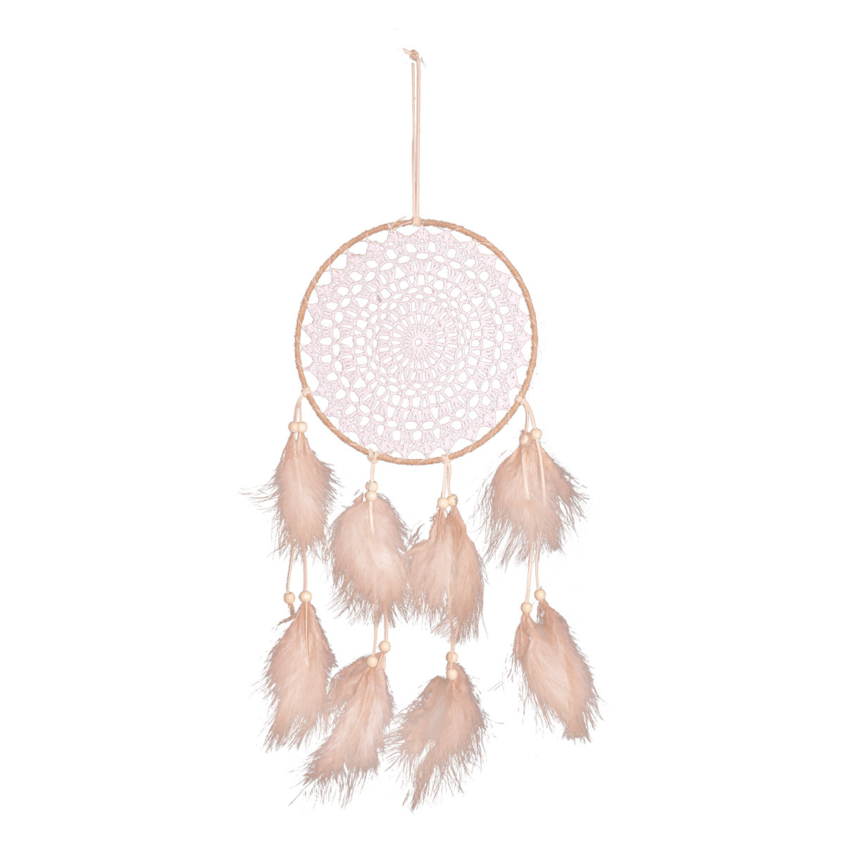 Nordic-style brown plush home decoration dreamcatcher pendants, dreamcatcher wind chimes, room decoration hanging ornaments, wall decorations Application Scenario