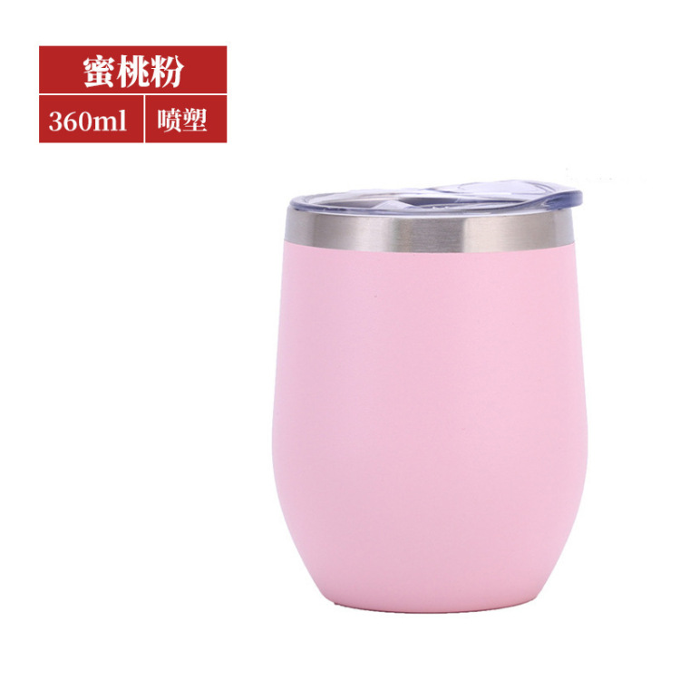 Amazon transfronterizo 12ozU tipo copa de huevo 304 doble capa de acero inoxidable comercio exterior estilo mantener frío gran barriga vino tinto huevo cáscara copa Specification image