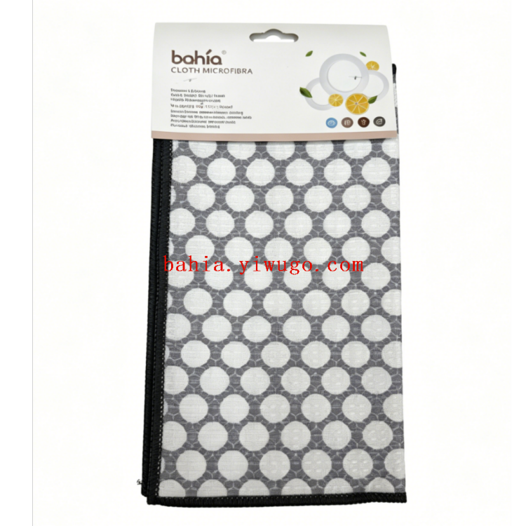 bahia Polka dot double-sided microfiber cleaning cloth, kitchen oil-removing absorbent cleaning cloth, scouring pad, cleaning cloth, dishwashing cloth Application Scenario
