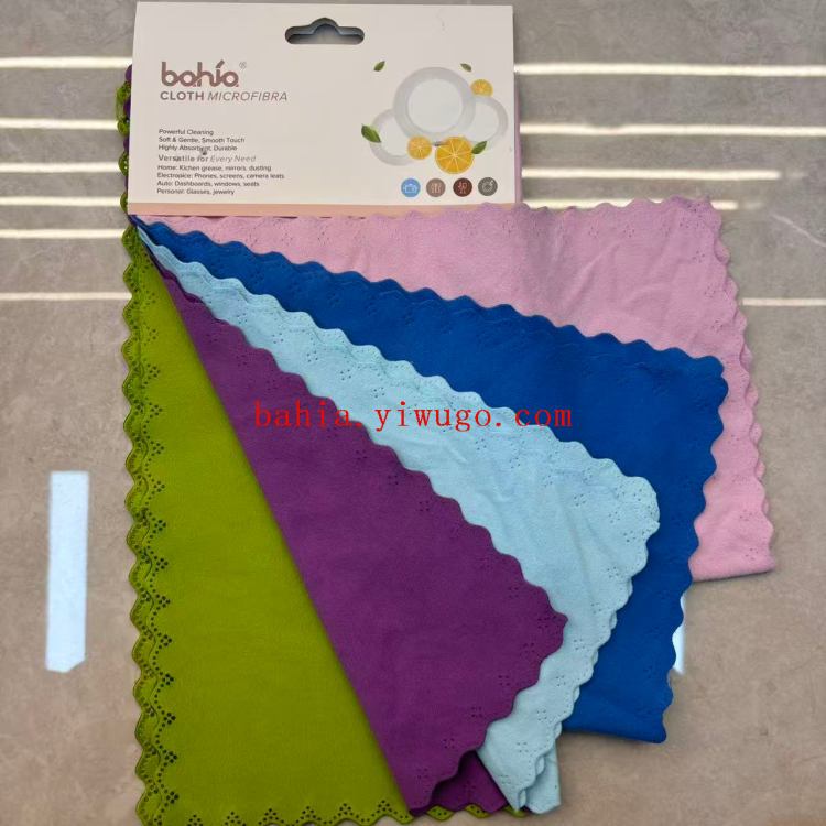 Plain lace glass cloth cleaning cloth, household dust-removing cleaning cloth, kitchen dishwashing cloth, wiping cloth