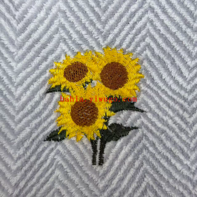 30* 30CM تنظيف عباد الشمس بالتطريز Item Picture