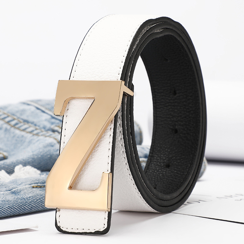 The letter Z decorated smooth buckle belt is a simple and versatile denim belt for women, suitable for both men and women, and is a Korean-style casual belt Specification image