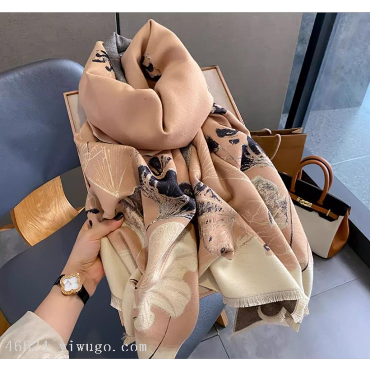 Cross-border scarf wholesale e-commerce live streaming supply chain 27 premium high-speed jacquard series lotus flower in stock Item Picture