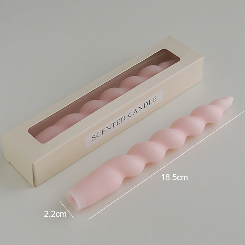 跨境TikTok亚马逊经典彩色螺纹螺旋长杆香薰蜡烛节日香氛造型杆蜡