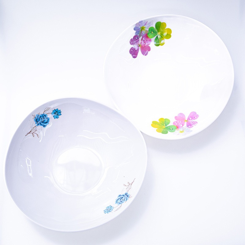 Round melamine plates, dining table, kitchen bowl plates, hotel restaurant buffet plates, home fruit plates, snack plates