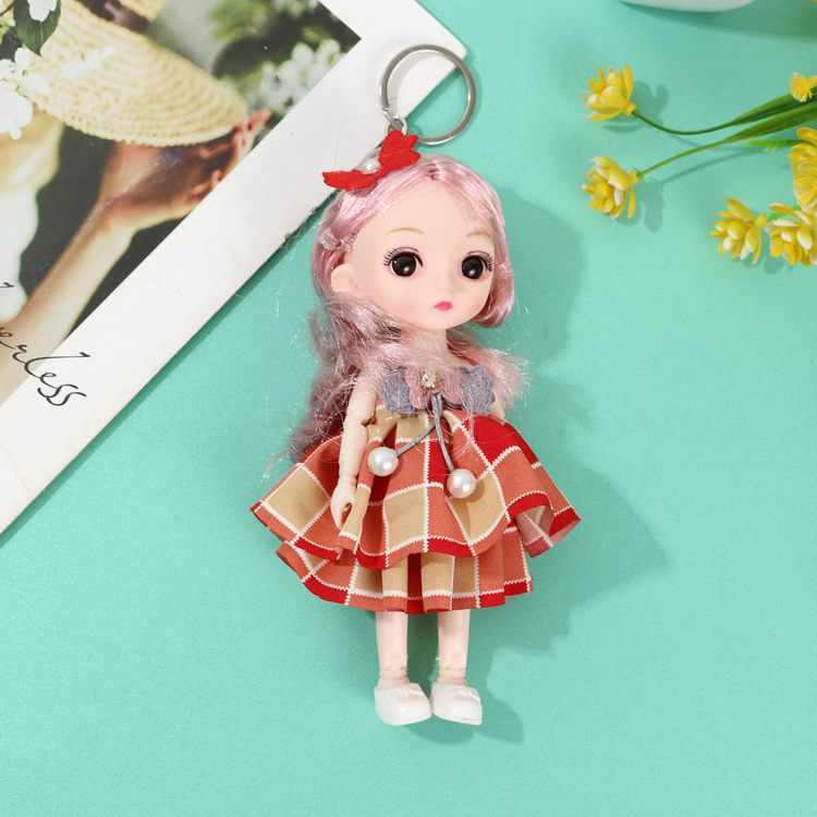 6-inch 17-centimeter cartoon joint princess Barbie doll keychain, exquisite girl toy bag pendant wholesale details Picture