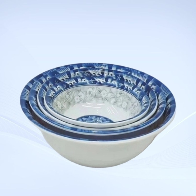 Melamine tableware, melamine bowls, melamine plates, melamine tableware sets of blue and white porcelain series factory direct sales Item Picture