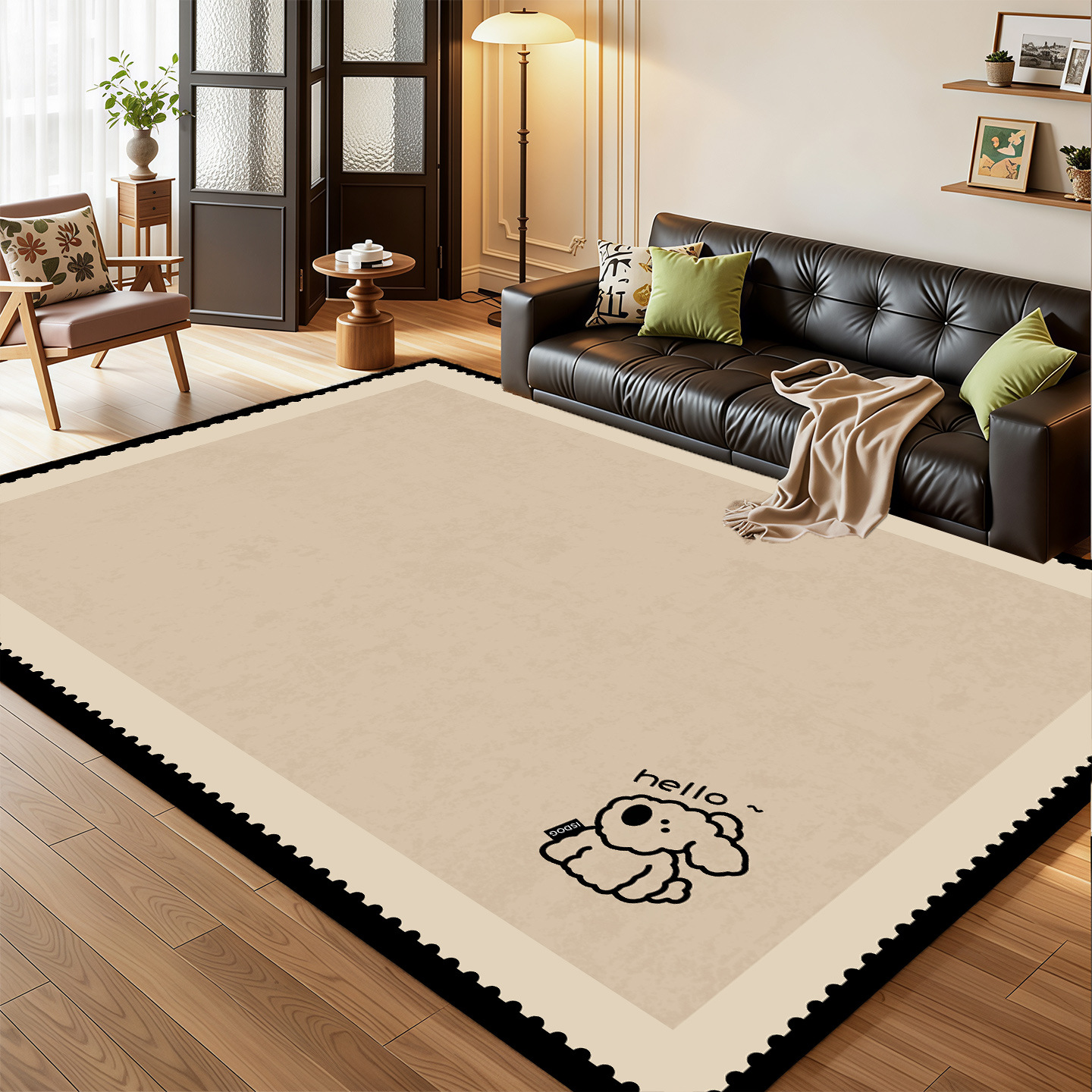 Carpet, living room velvet, waterproof, stain-resistant, anti-slip, cartoon children's climbing mat, dirt-resistant, bedroom, bedside blanket Item Picture