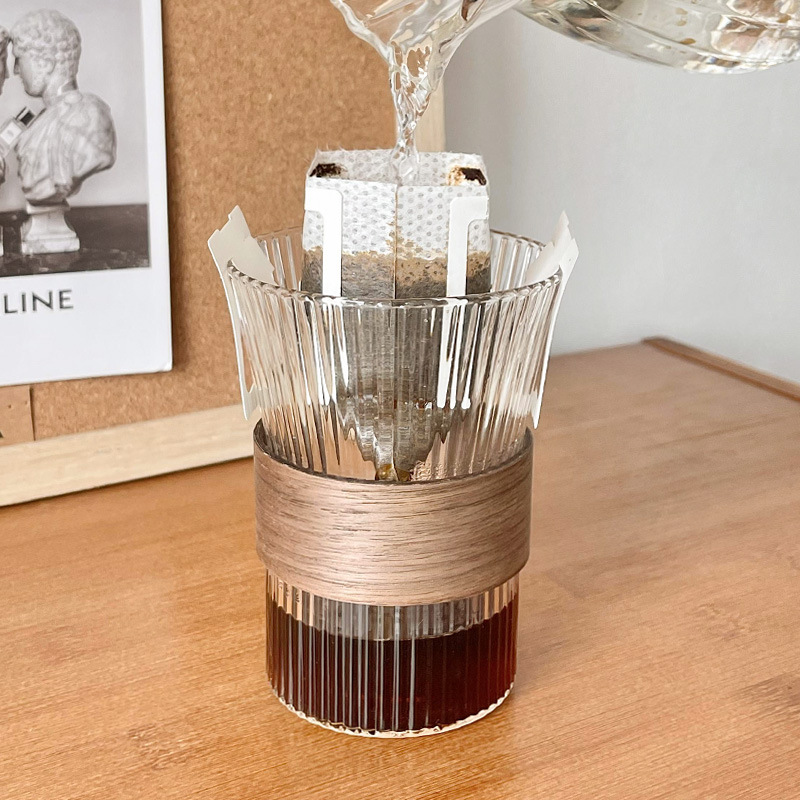 挂耳咖啡杯冰美式拿铁杯高颜值高级感女精致茶杯家用玻璃喝水杯子