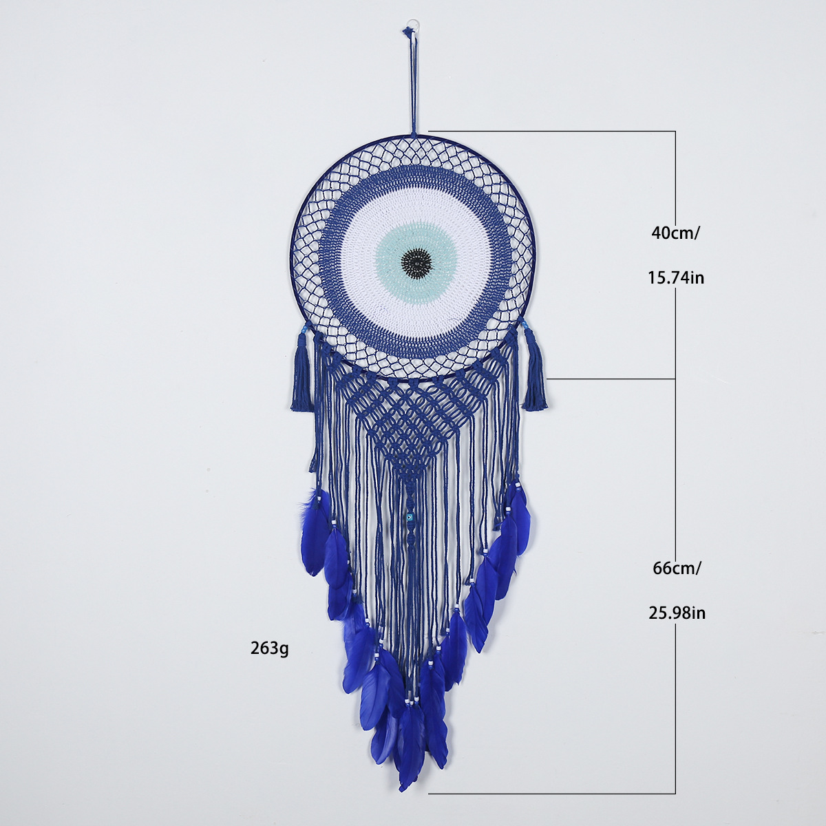 Nordic-style Devil's Eye tassel tapestry, home living room decoration, wall decoration, cross-border best-selling dream catcher wall hanging Item Picture