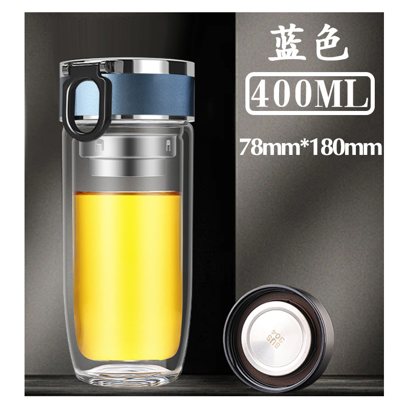 Wholesale and consignment of high-end double-layer high-temperature resistant portable glass cups with heat-insulating high borosilicate car egg water cups Item Picture