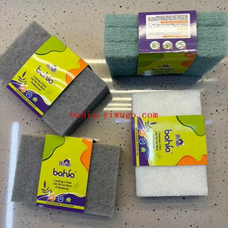 Coarse fiber scouring pad, kitchen pot scrubbing, dish washing sponge, multi-color and multi-functional cleaning cloth bahia details Picture