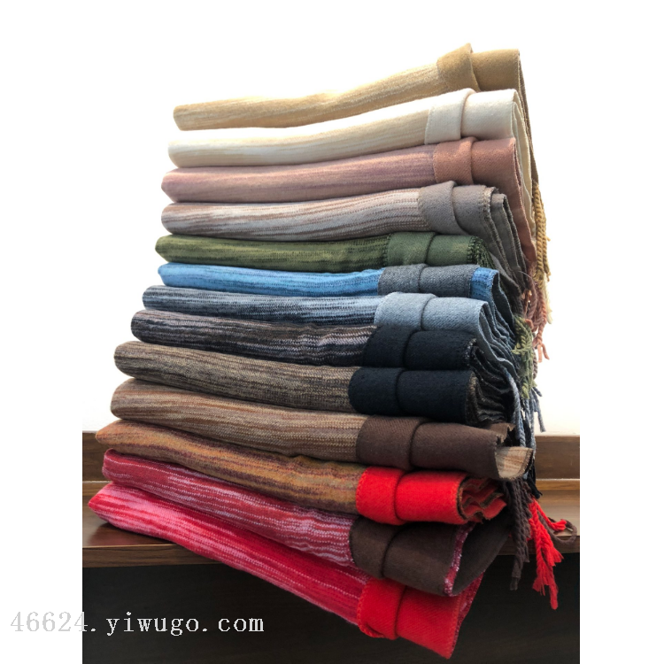 Cross-border scarf wholesale, e-commerce live streaming, new 25-bag core yarn double-sided series, satin dyed double-sided Specification image