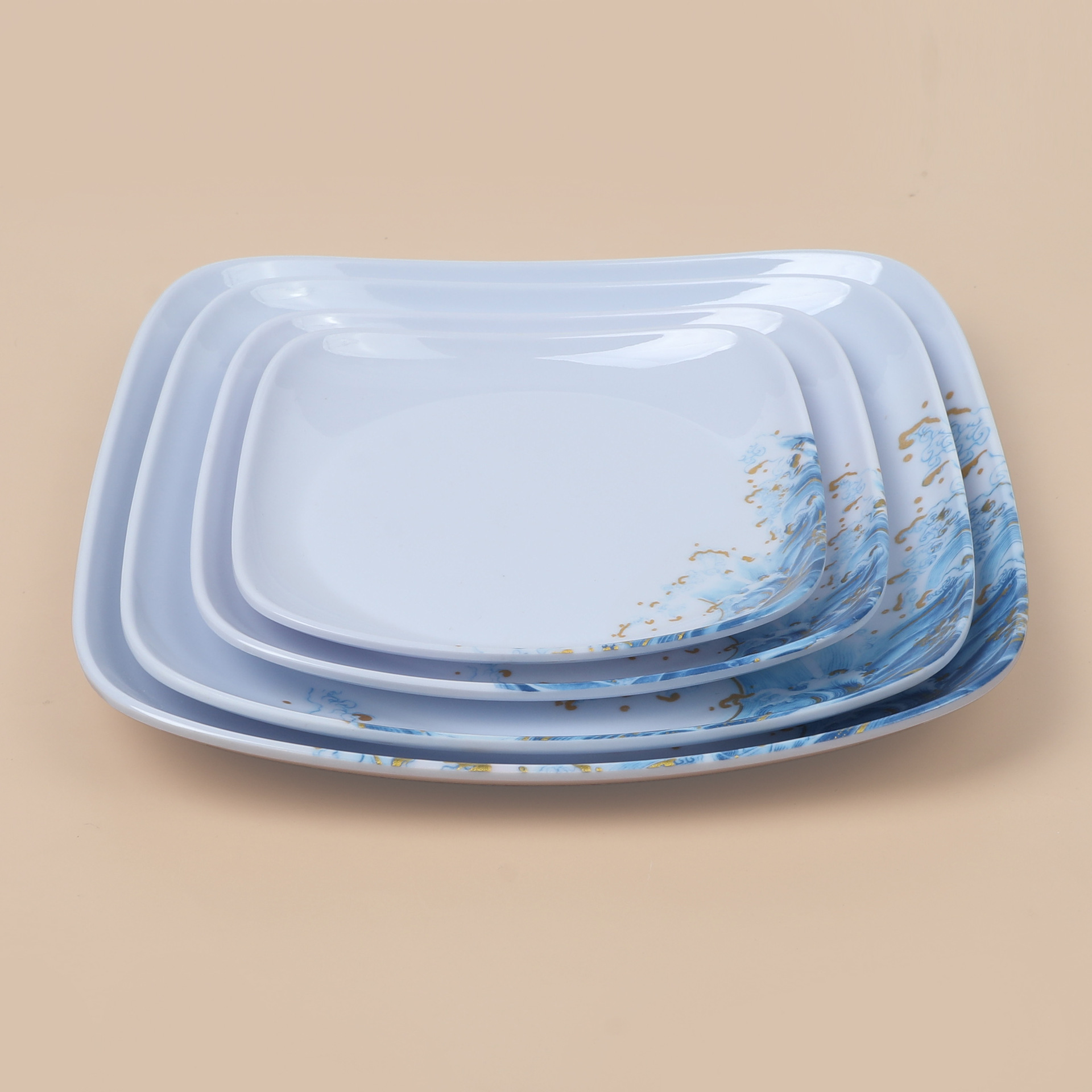 White plates, melamine tableware, square plates, flat plates, plastic plates, vegetable plates, dinner plates, Western plates, commercial round plates wholesale full figure