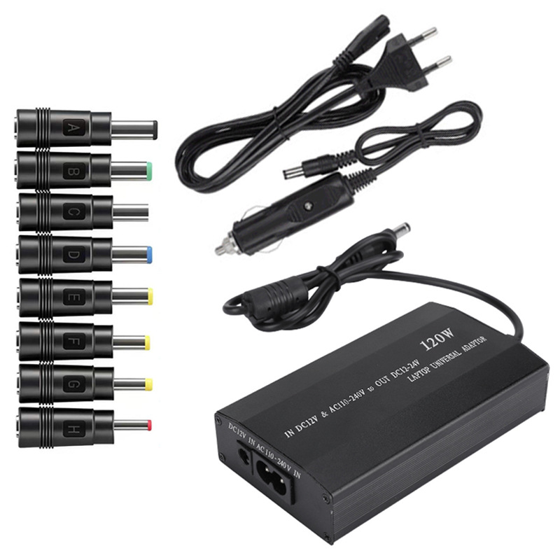120W adjustable voltage power supply, home/car charger, 12V car charging source transformer with eight-piece set Application Scenario