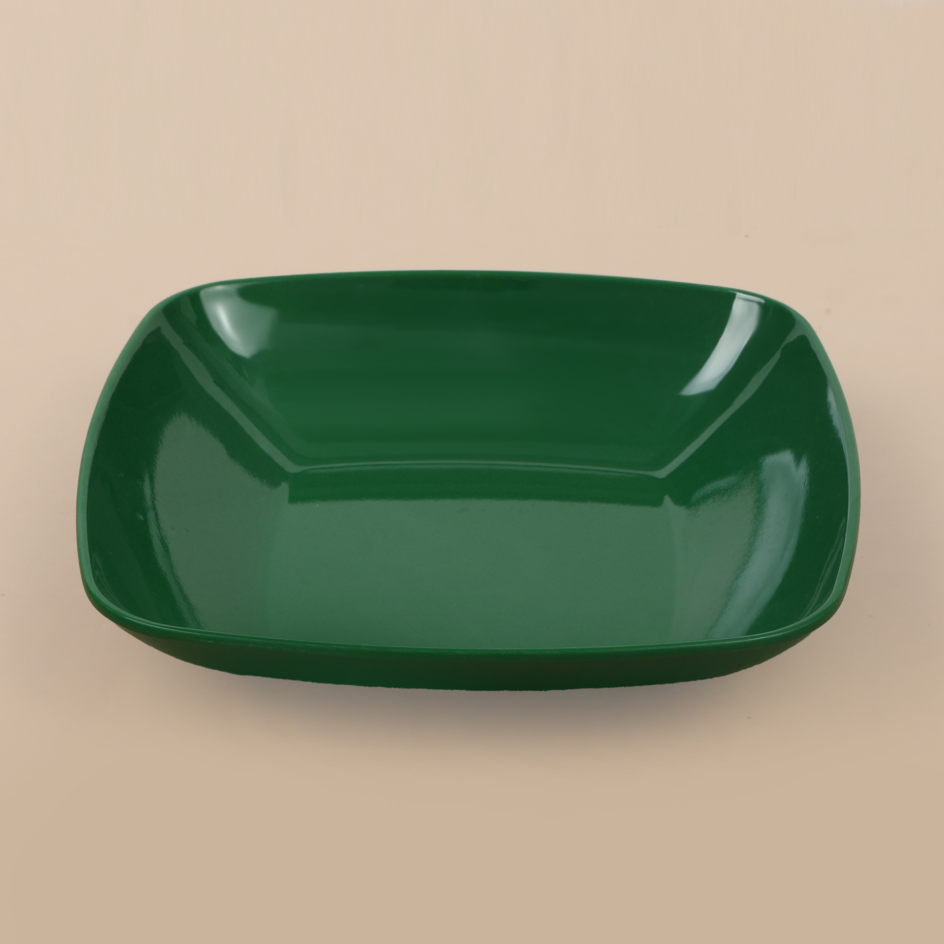 Green melamine tableware round plates, flat plates, deep plates, vegetable plates, dinner plates, Western plates, commercial imitation porcelain round plates details Picture