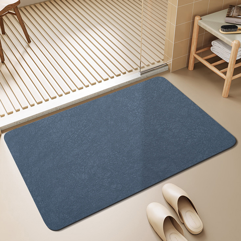 Simple and solid-color diatom mud floor mat for home bathroom door, anti-slip, water-absorbing, quick-drying, dirt-resistant and wear-resistant floor mat Item Picture