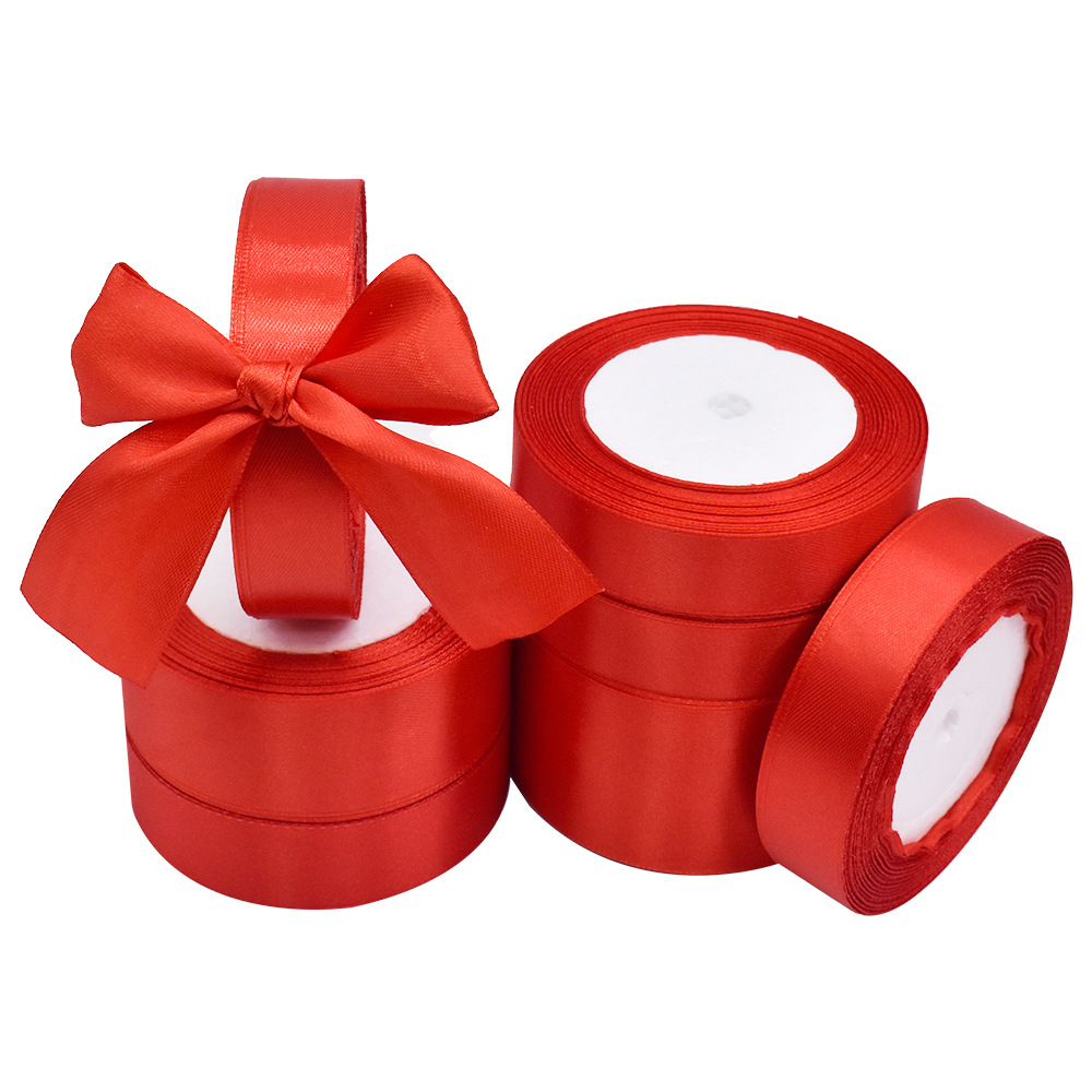 Red ribbon roll hand-decorated gift box packaging wedding and festival supplies materials 50 meters long Application Scenario