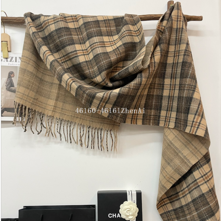 New cross-border export in-stock scarves wholesale double-sided checkered series e-commerce live streaming supply chain supply