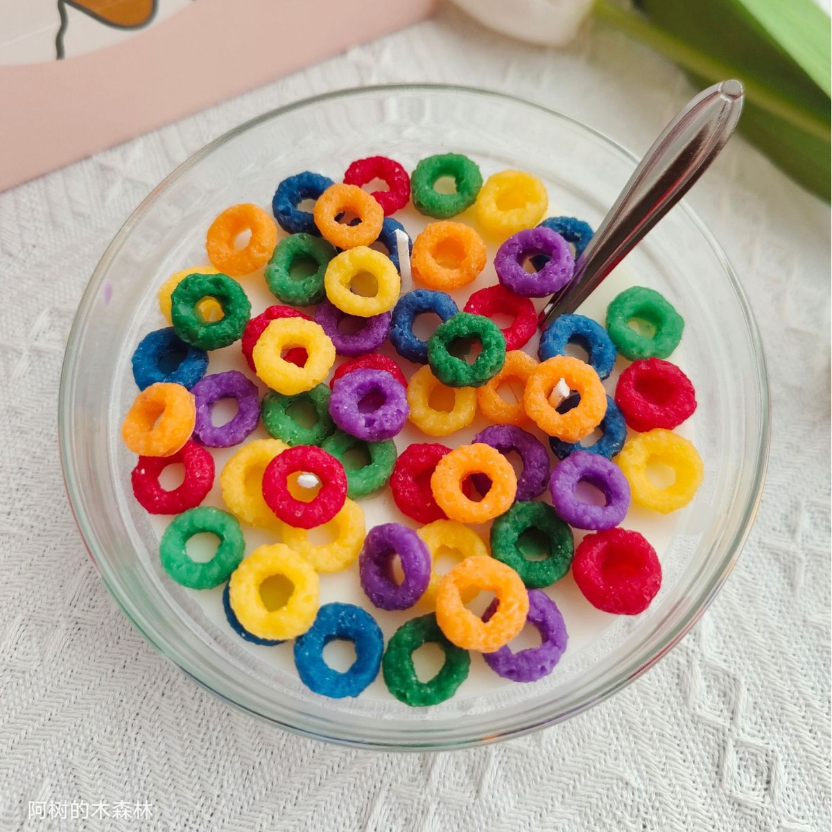 Cereal bowl, scented candle, simulation food toy, soybean wax, shooting prop, handcrafted creative gift, grain ring Item Picture