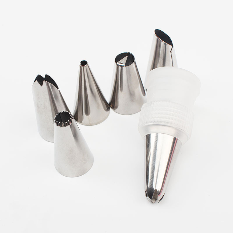 Stainless steel piping tip paper card set 6/9/24 head cream cake silicone piping bag set baking tools Specification image