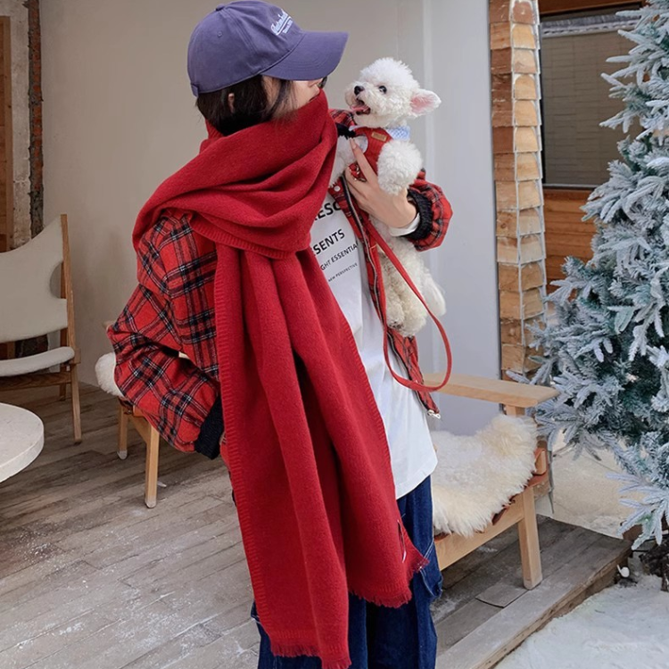 新款现货水波纹素色跨境围巾批发电商直播供应链供货