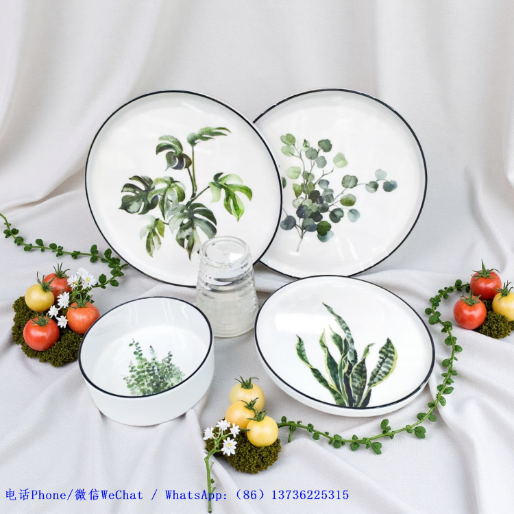 Food-grade melamine tableware from the manufacturer, Amazon clearance stock, anti-drop bowl and plate set wholesale, LOGO production full figure