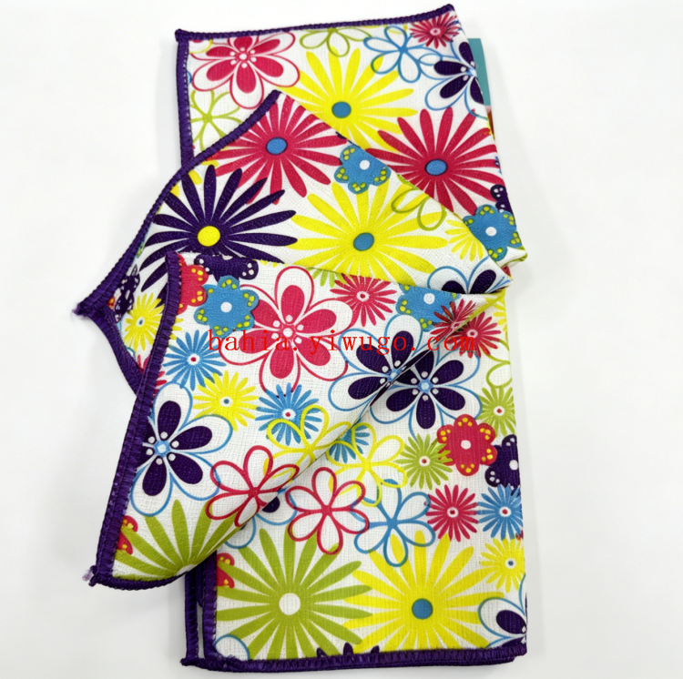 Custom-made patterns for 30*30 square towels, absorbent kitchen towels and rags with lockstitch printing for foreign trade Specification image