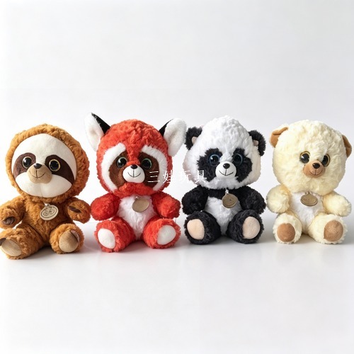 Four cute animal plush dolls, soft and adorable toy pillows, children's gifts, fabric figurines, fun toys