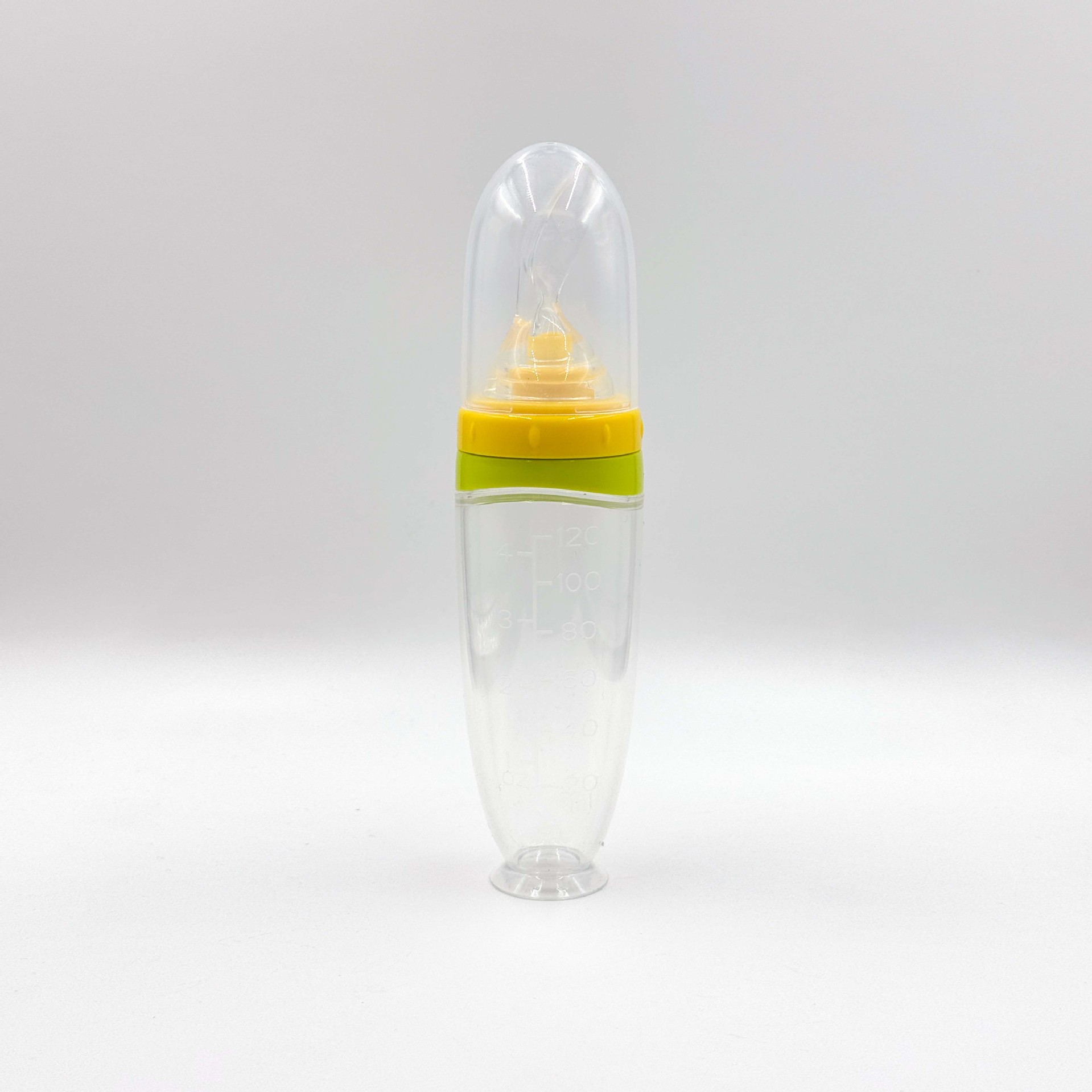 Infant and toddler rice porridge bottle extrusion feeding spoon, food-grade silicone rice porridge spoon, complementary food feeding tableware, soft spoon head Item Picture