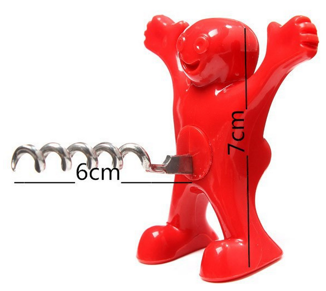 红酒啤酒开瓶器小人红酒塞 创意起瓶器厨房酒吧用红色有趣多功能