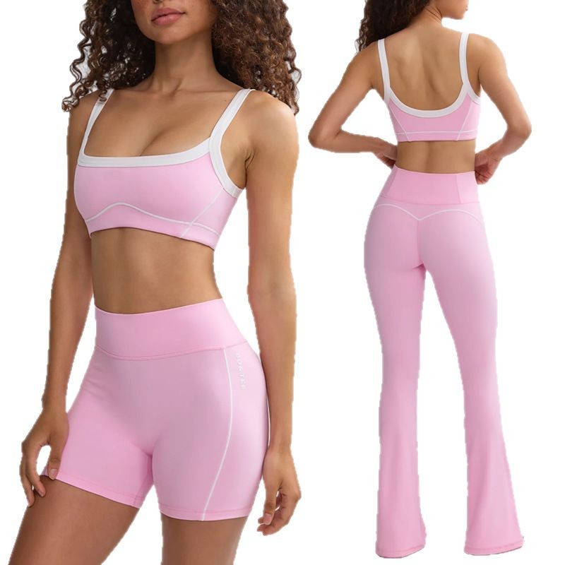 Europa y Estados Unidos transfronterizo nuevo estilo desnudo sentido yoga ropa mujer sujetador ropa interior traje deportivo ceñido al aire libre fitness shorts primavera verano