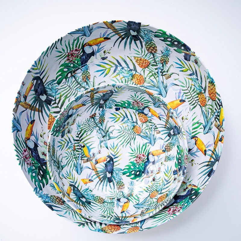 Melamine tableware, melamine in stock, melamine bowls, rice bowls, noodle bowls, soup bowls, threaded bowls and plates, complete styles Application Scenario